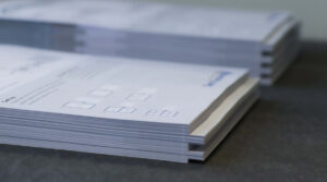 Close-up of paper stack from DocuTrim.